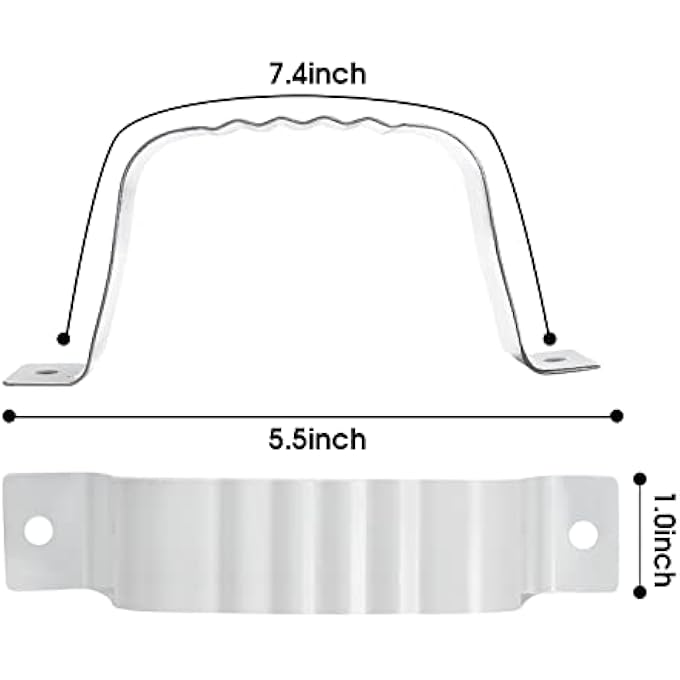 DOWNSPOUT ADAPTER GUTTER DOWNSPOUT STRAP 2X3 LEADER STRAP 2X3 6PCS (WHITE) - Image 3