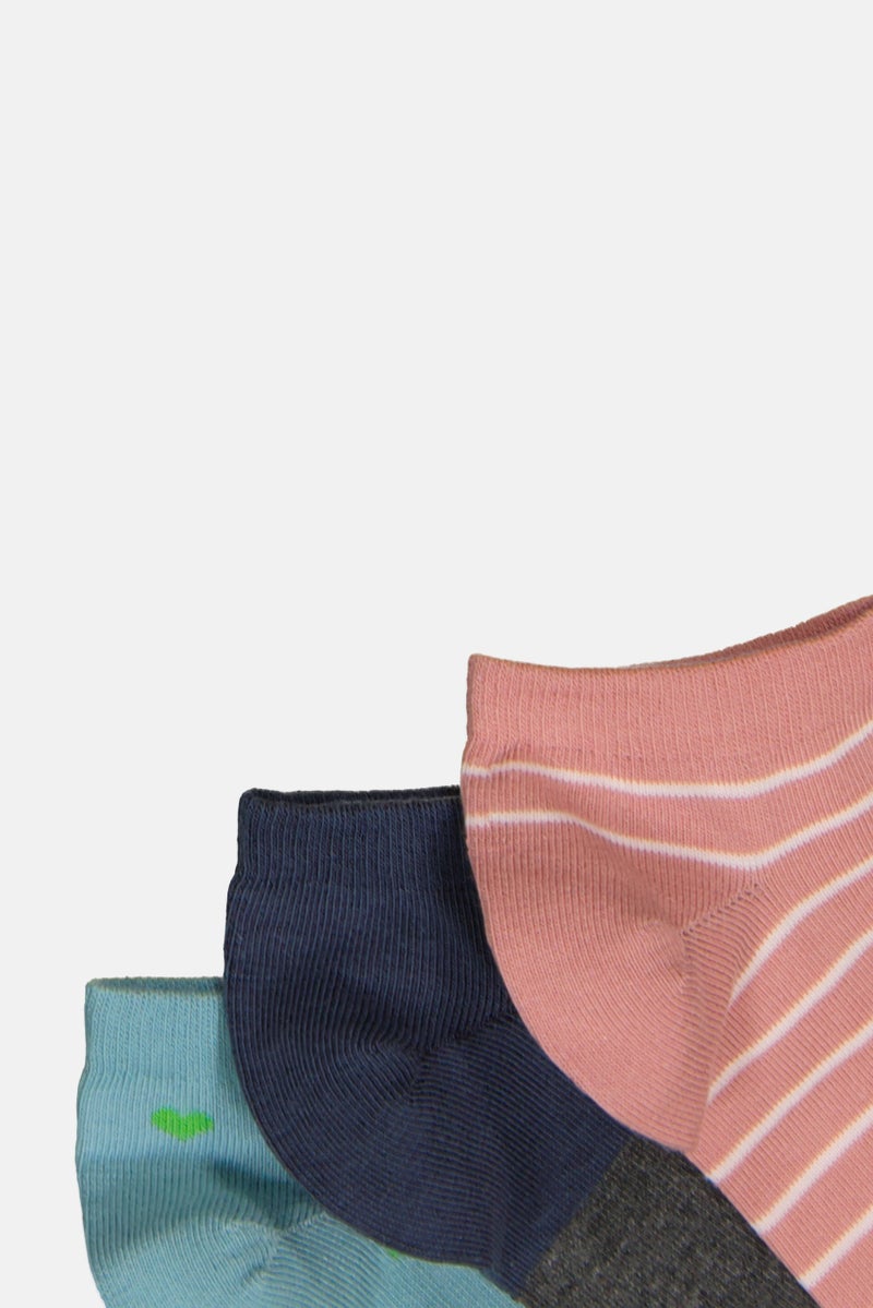 RBX Women 3 Pairs Stripe All Day Socks, Multicolor - Image 3