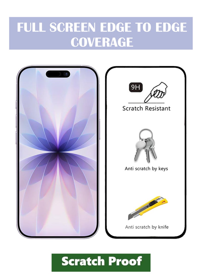 BYTER حماية شاشة عالية الدقة لأبل آيفون 17 زجاج نانو مرن / زجاج مقسى صلابة فائقة / لاصق كامل من الحافة إلى الحافة مضاد للكسر لأبل آيفون 17 - Image 3