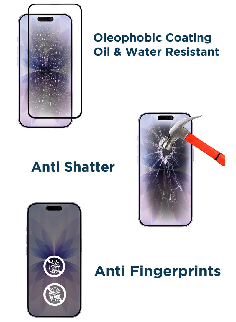 BYTER حماية شاشة عالية الدقة لأبل آيفون 17 زجاج نانو مرن / زجاج مقسى صلابة فائقة / لاصق كامل من الحافة إلى الحافة مضاد للكسر لأبل آيفون 17 - Image 4