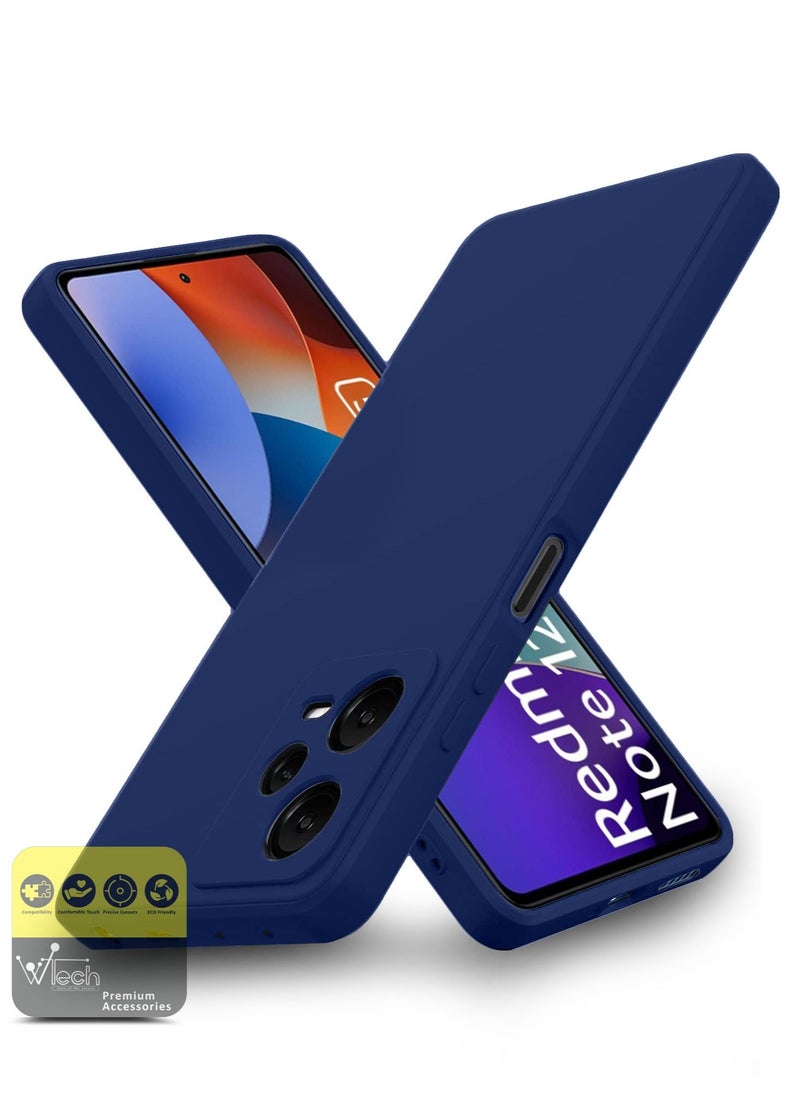 دبليو تيك جراب هاتف TPU رفيع للغاية من السيليكون السائل لهاتف Xiaomi Redmi Note 12 Pro 5G 2022 باللون الأزرق الداكن  - Image 1