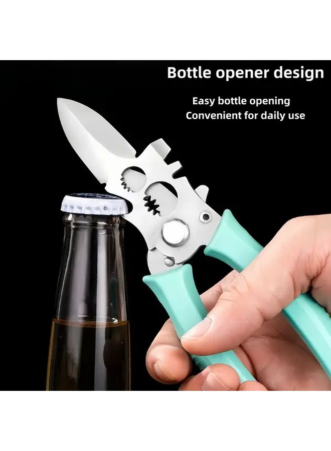 Light Blue Multi Functional Oyster Lobster Sheller Stainless Steel Ergonomic Kitchen Tool - Image 4