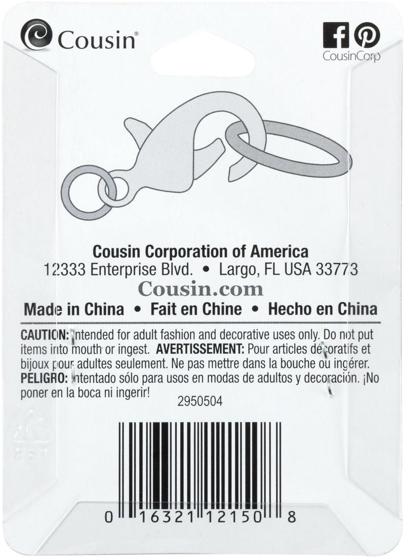 Cousin 15x9mm Stainless Steel Lobster Claw Clasp - 7pc, Silver - Image 2