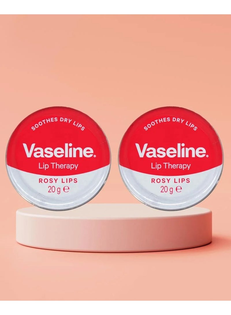 Vaseline Therapy Rosy Lips Lip Balm 20g 2-Pack