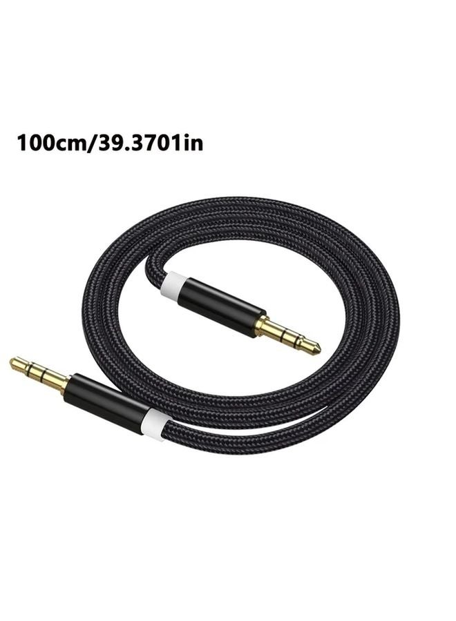 Black 3 5mm AUX Audio Cable Nylon Braid Gold Plated Connectors for Phone Car Speaker - Image 3