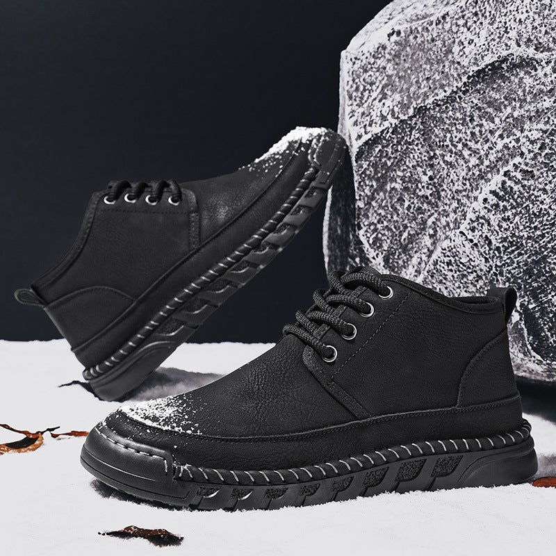 Large Size Cotton Shoes For Men, Winter Velvet Thickeneded Warm Shoes For Men, Cotton Shoes For The Elderly, Snow Boots For Men - Image 2