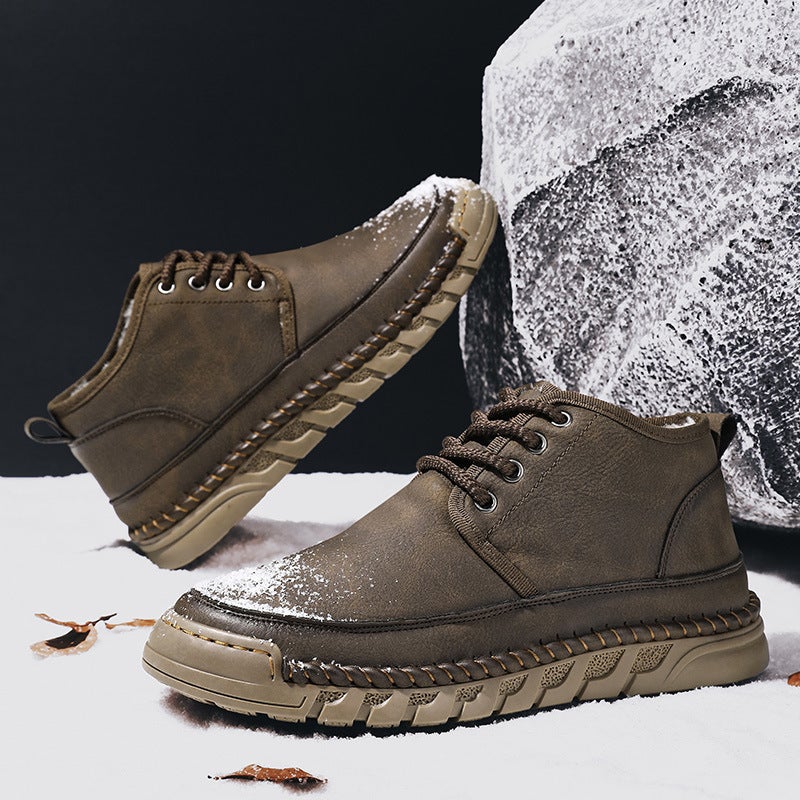 Large Size Cotton Shoes For Men, Winter Velvet Thickeneded Warm Shoes For Men, Cotton Shoes For The Elderly, Snow Boots For Men - Image 3