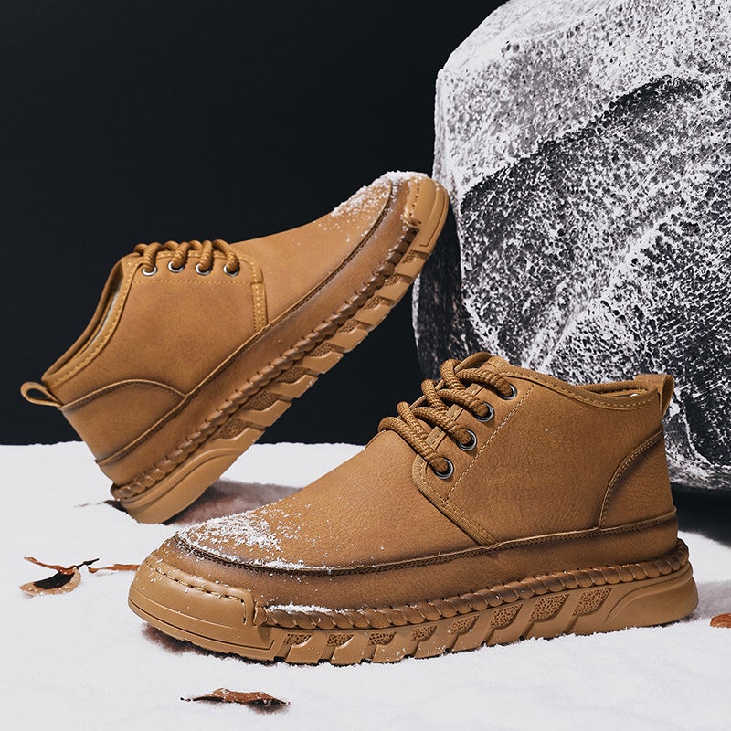 Large Size Cotton Shoes For Men, Winter Velvet Thickeneded Warm Shoes For Men, Cotton Shoes For The Elderly, Snow Boots For Men - Image 4