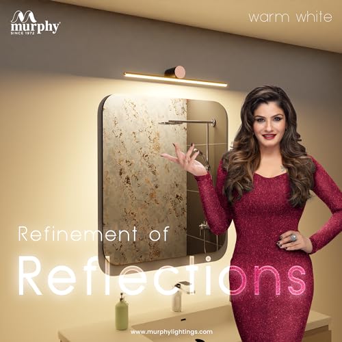Murphy 12 Watts Black Body Rose Gold Finish LED Picture Photo Frame Light/Bathroom Dressing Table Light Cylinder Shape with 3 Color Changing Light (White,Warm White and Natural White), Pack of 3 - Image 3