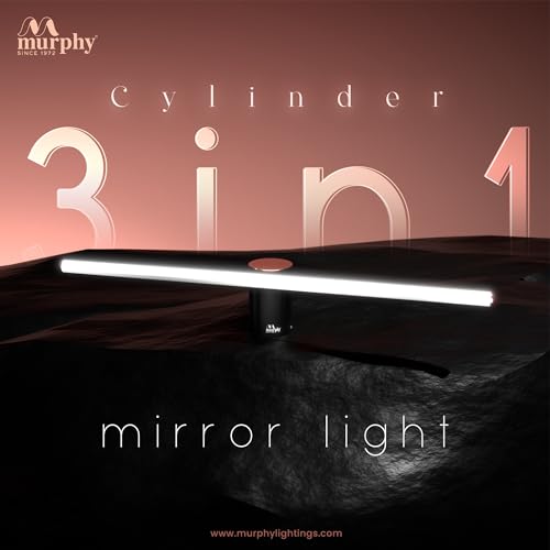 Murphy 12 Watts Black Body Rose Gold Finish LED Picture Photo Frame Light/Bathroom Dressing Table Light Cylinder Shape with 3 Color Changing Light (White,Warm White and Natural White), Pack of 3 - Image 2