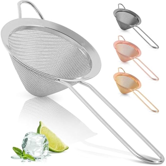 Tazweeq 1Pcs Kitchen Stainless Steel Fine Mesh Strainer For Kitchen Sieve Sifters For Food Tea Rice Oil Noodles Fruits Vegetables RustProof Easy To Clean Drink Strainer - Image 1