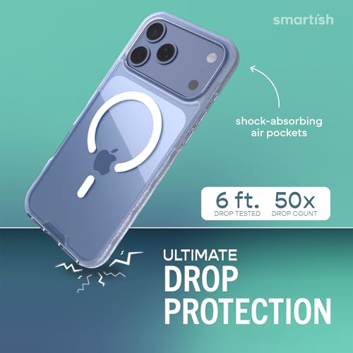 Smartish iPhone 17 Pro Max MagSafe Clear Case Gripmunk Magnetic Slim Case Lightweight Protective AntiYellowing Thin Grip Clear Cover for Apple iPhone 17 Pro Max Clearly Clear - Image 3