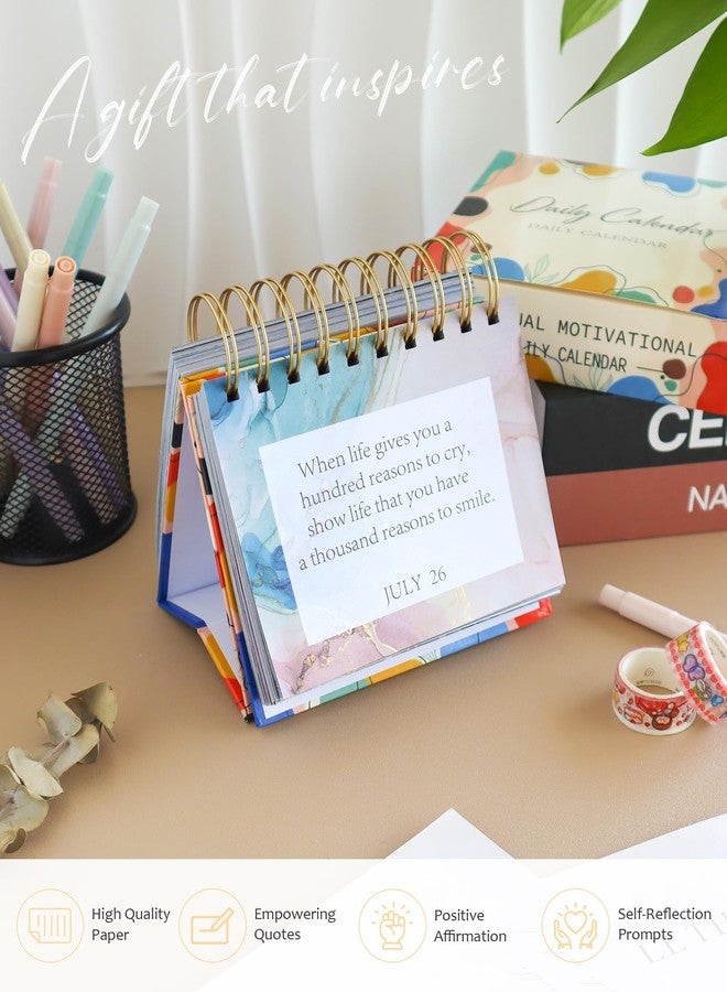 GAUENEEN Motivational and Perpetual Daily Calendar, Planners Undated Standing Flip Desk Calendar with Inspirational Quotes, Daily Affirmations Desk Accessories for Women - Image 5