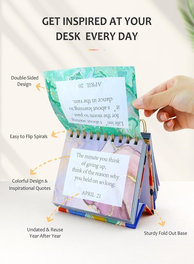 GAUENEEN Motivational and Perpetual Daily Calendar, Planners Undated Standing Flip Desk Calendar with Inspirational Quotes, Daily Affirmations Desk Accessories for Women - Image 3