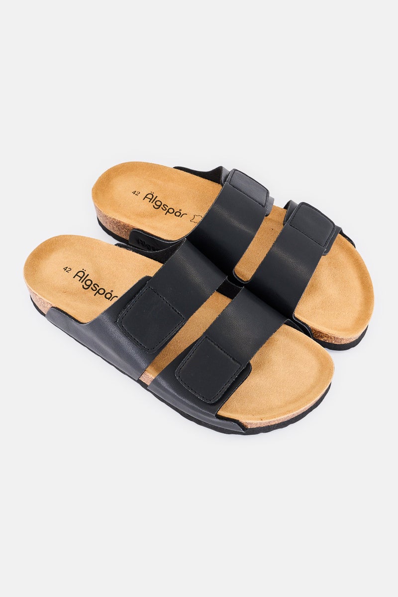 Algspar Men Velcro Sandals, Black - Image 2