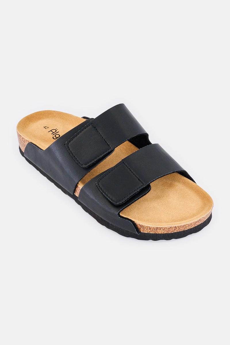 Algspar Men Velcro Sandals, Black - Image 1