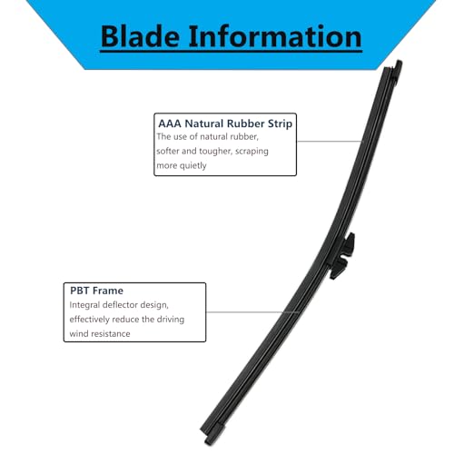 DAZOM 11 Inch Rear Windshield Wiper Blades for Ford Explorer 2011-2019, Ford Escape 2013-2019, Lincoln MKX 2015-2018, Lincoln MKC 2015-2019 - Image 3