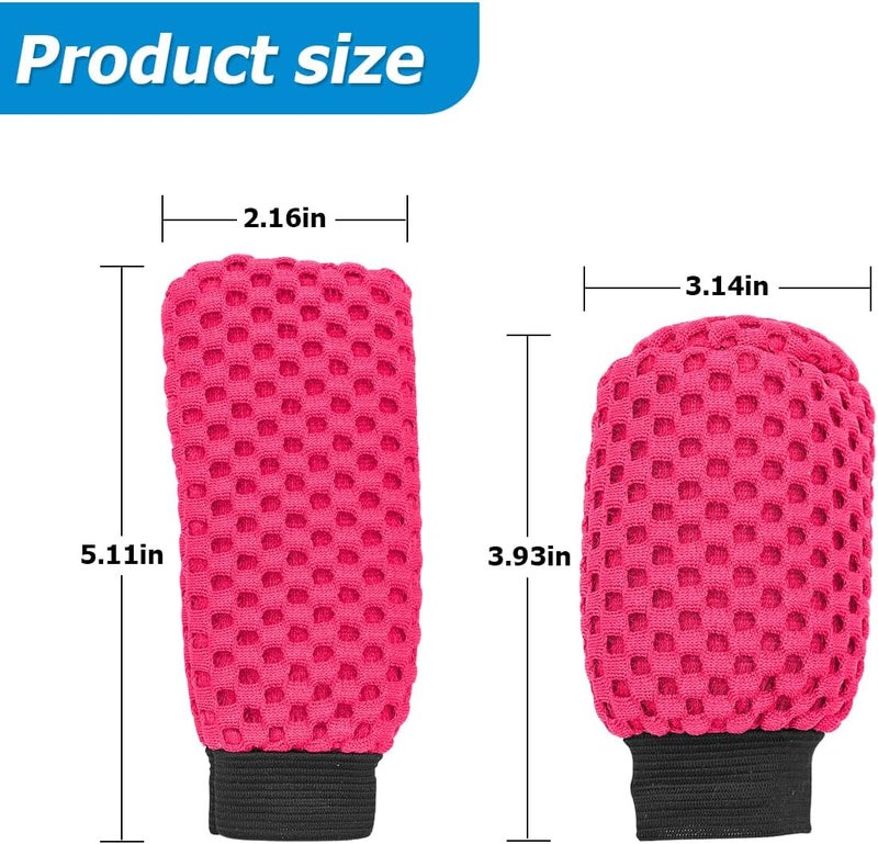 2 Pack Car Gear Shift Knob Cover & Handbrake Cover, Automotive Anti-Slip Breathable Comfortable Handbrake Gear Shift Protector, Vehicle Interior Accessories for SUV Truck RV (Rose Red) - Image 2