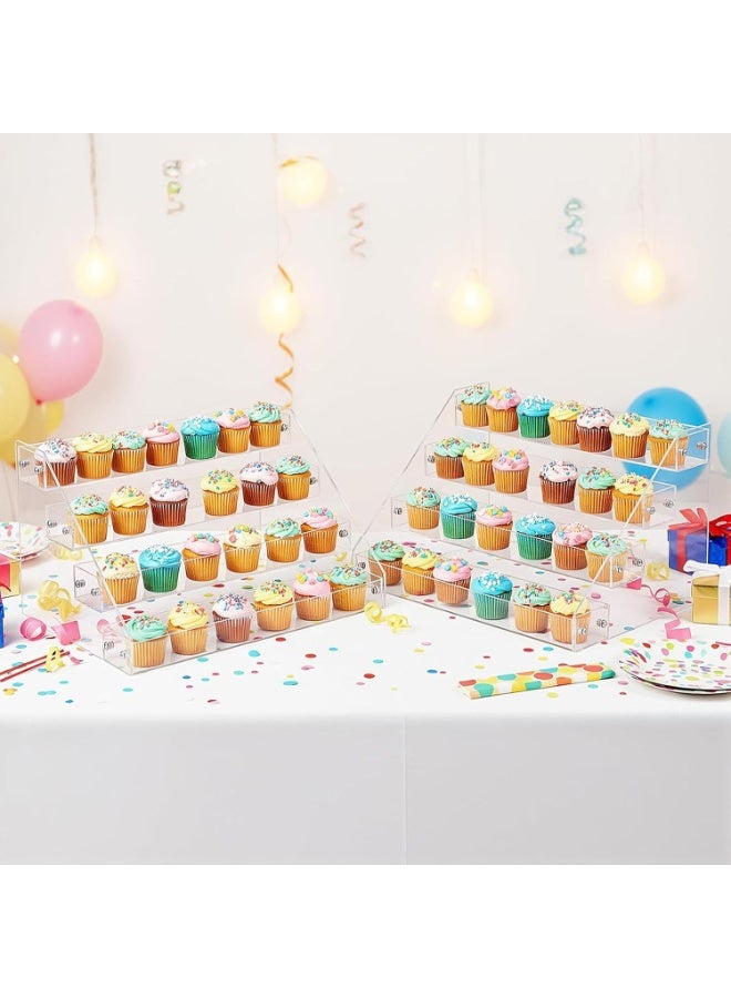 Arabest Acrylic Display Stands, 12 inch 4 Tier Clear Display Shelf, Perfume organizer Stand, Makeup Display Stands, Cupcake Stand Holder, Riser Stand for Figures, Acrylic Shelves for Display - Image 4