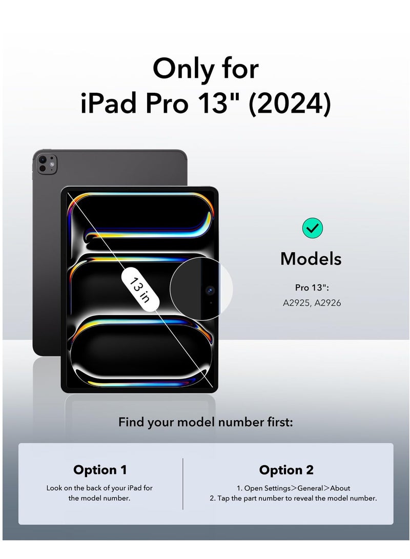 Case For IPad Pro 13 Inch M4 (2024 Model 7th Generation) with Pencil Holder Smart IPad Case Support Pencil Pro and Auto Wake/Sleep Tablet Accessories (Black)  - Image 2