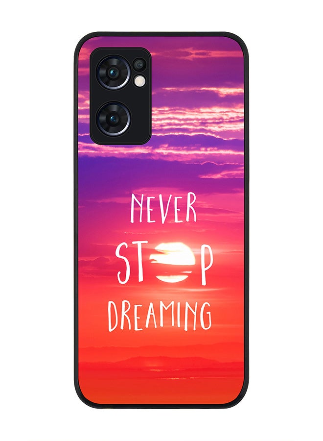 Rugged Black edge case for Oppo Find X5 Lite, Slim fit Soft Case Flexible Cover - Never stop dreaming