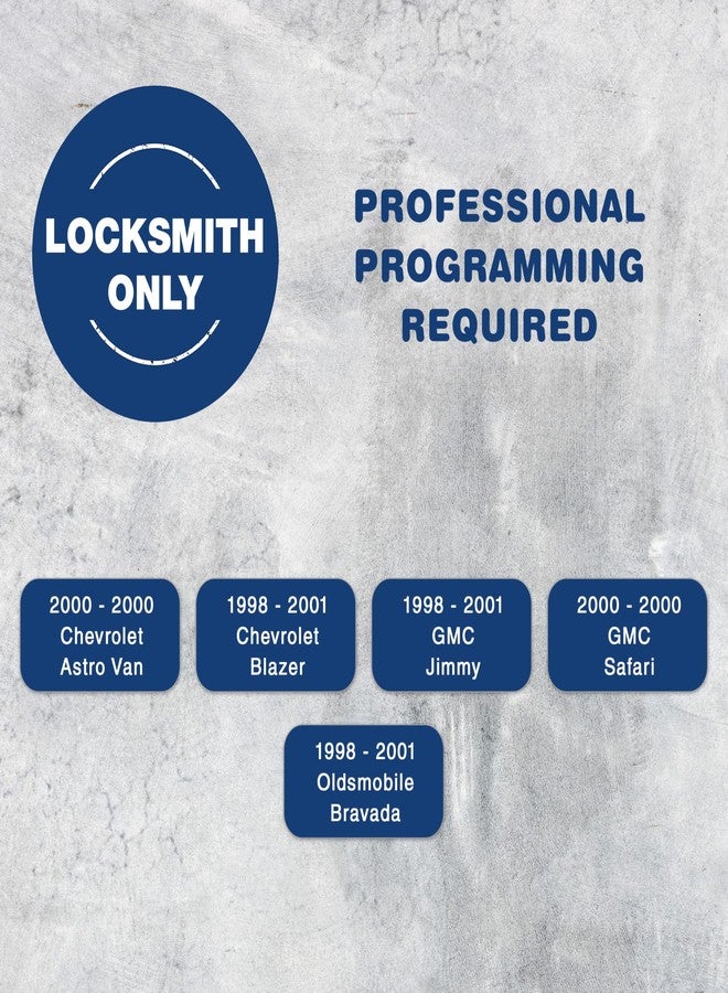 KeylessOption Key Fob Replacement for 1999 2000 2001 Chevrolet Chevy Astro Blazer GMC Jimmy Safari Cadillac Oldsmobile Bravada Remote, 4-Button 15732805, Locksmith Required - Image 3