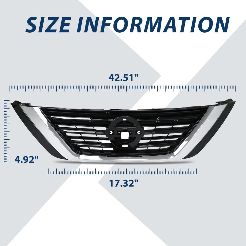 Generic Kspeed Front Bumper Black Air Intake Grille Replacement Shroud Front Air Intake Grill Replacement Kit Compatible with 2016 2017 2018 Nissan Altima Sedan  - Image 2