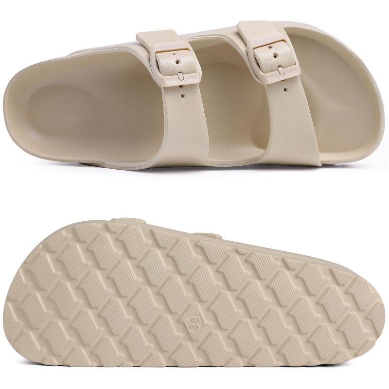 Goosecret Women's Platform Sandals with Arch Support Chunky Lightweight Foam Slip on Slides Comfortable Summer Beach Sandals with Adjustable Buckle Nude, 36(size 6) - Image 4