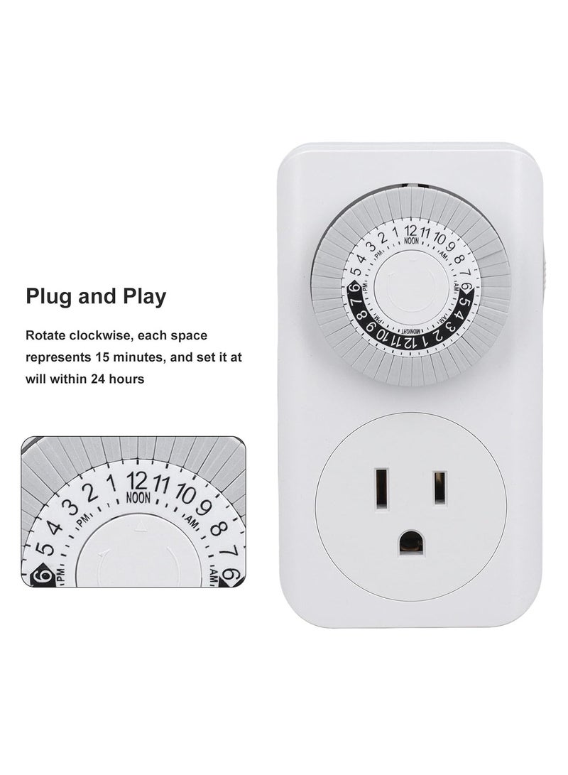 مؤقت ميكانيكي يعمل بالقابس لمدة 24 ساعة ومثبت على الأرض لإضاءة حوض السمك والزراعة المائية والإضاءة الداخلية والأجهزة المنزلية المدرجة في قائمة ETL (المعيار البريطاني) - Image 4