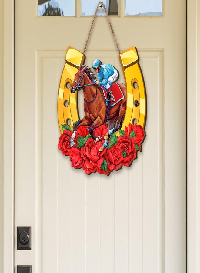 Yarcooly Kentucky Decorations Kentucky Hanging Sign Horse Racing Door Sign Kentucky House Decor Kentucky Party Decorations and Supplies for Home Party - Image 3