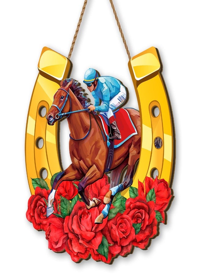 Yarcooly Kentucky Decorations Kentucky Hanging Sign Horse Racing Door Sign Kentucky House Decor Kentucky Party Decorations and Supplies for Home Party - Image 1