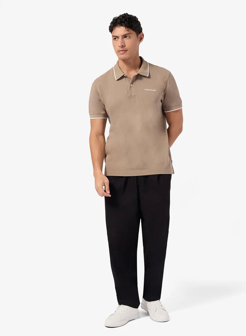 GUESS  Embroidered Short Sleeve Tipping Polo Shirt for Men | Best Price UAE