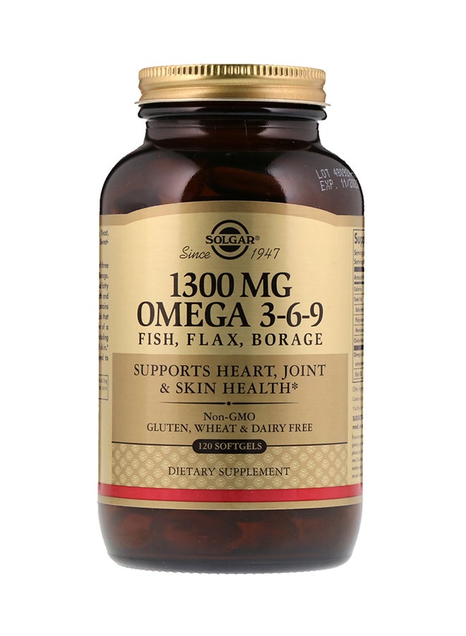 Solgar Omega 3-6-9 1300 mg 120 Softgels - Image 1