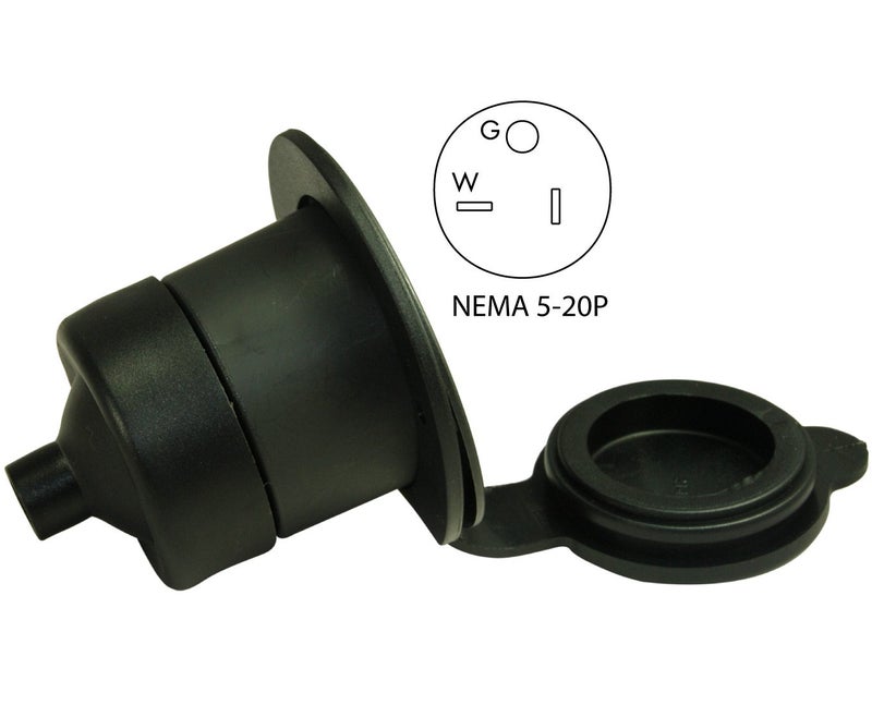 Conntek NEMA 5-20P 20-Amp 125V Charger Inlet with Black Cover - Image 3