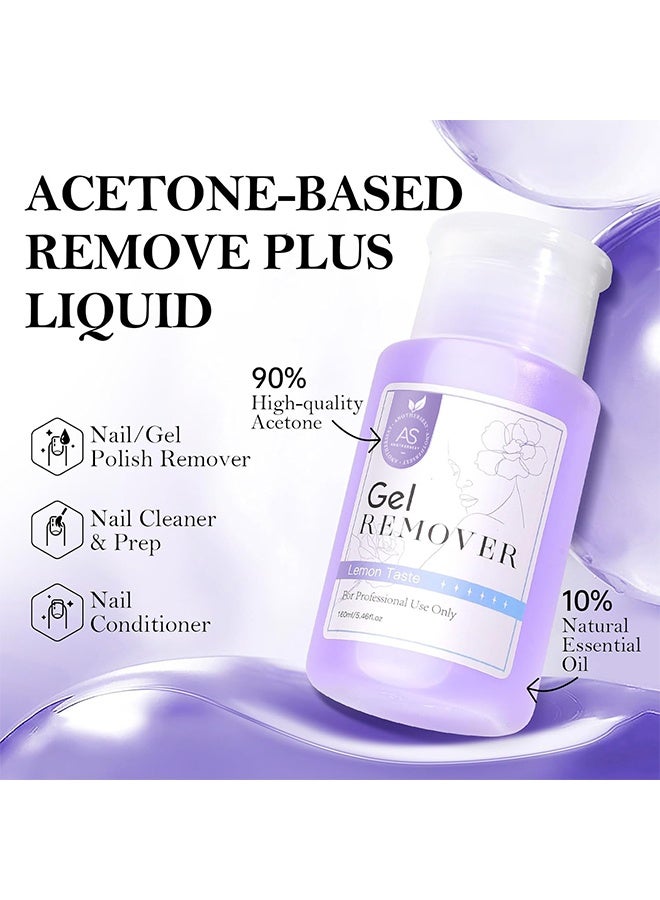 AS Gel Nail Polish Remover, Fast Nail Polish Gel Remover, Nail Polish Remover, Professional Gel Nail Polish Remover, Easily And Quickly Removes Nail Polish In 3-5 Minutes Without Damaging Nails 160ML - Image 3