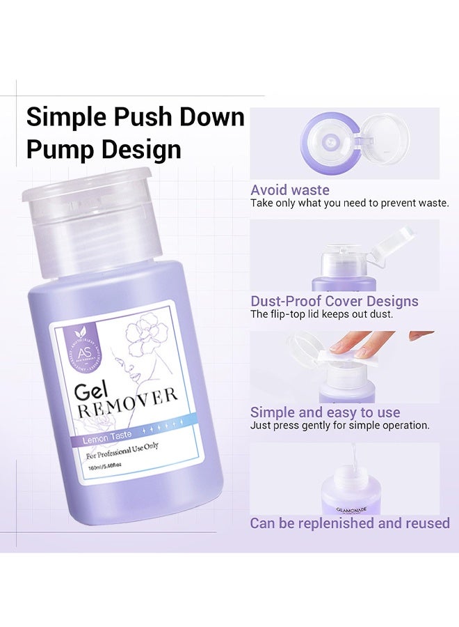 AS Gel Nail Polish Remover, Fast Nail Polish Gel Remover, Nail Polish Remover, Professional Gel Nail Polish Remover, Easily And Quickly Removes Nail Polish In 3-5 Minutes Without Damaging Nails 160ML - Image 2
