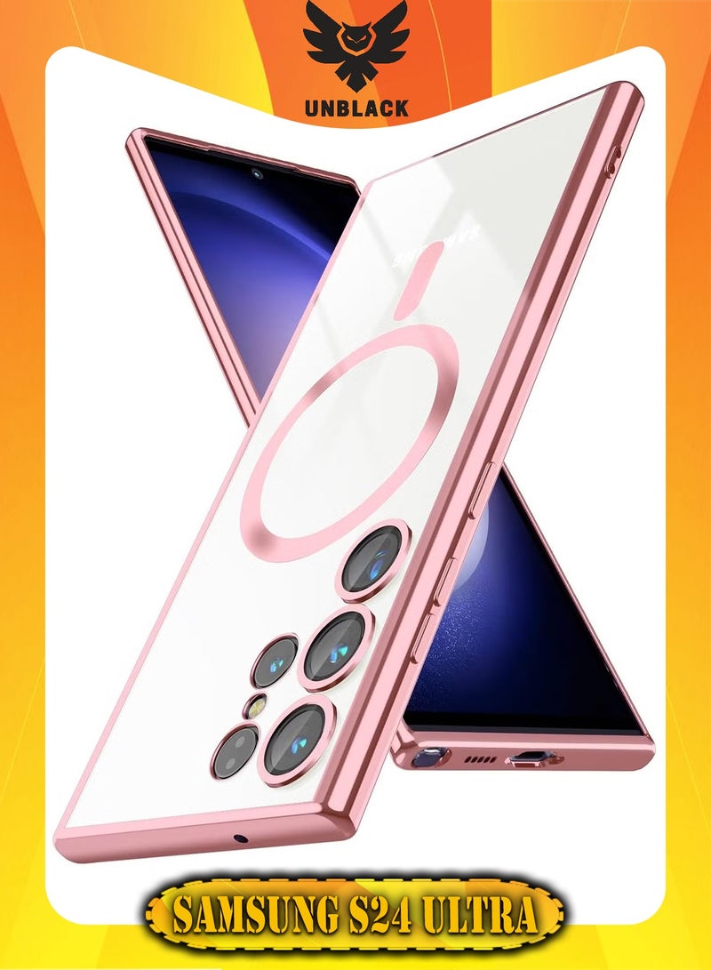 انبلاك سامسونج جالاكسي اس 24 الترا ‫(Samsung Galaxy S24 Ultra) جراب جى كى كى حافظة مغناطيسية مع عدسة الكاميرا - بينك - Image 1