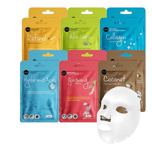 Celavi Cosmetics Celavi Collagen Face Sheet Mask K-Beauty Korea Skin Care Moisturizing New D Type- 12 Sheets - Image 1