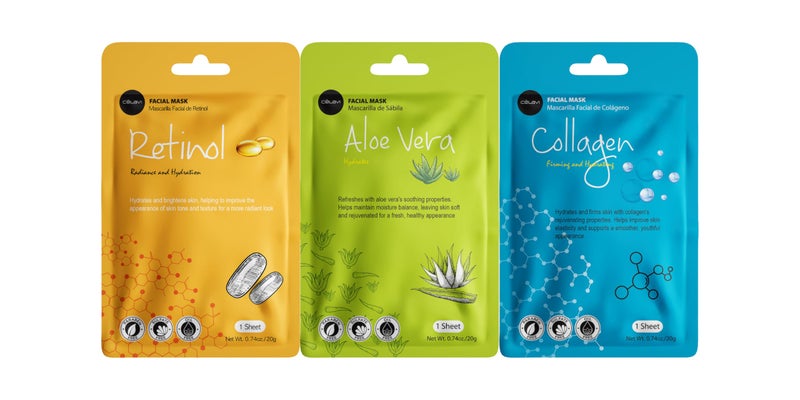 Celavi Cosmetics Celavi Collagen Face Sheet Mask K-Beauty Korea Skin Care Moisturizing New D Type- 12 Sheets - Image 3