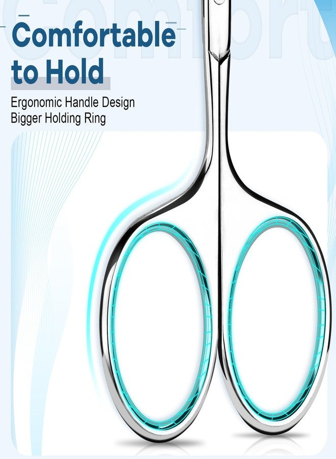 Hdama Nose Hair Scissors, Small Sicssors for Men Women Grooming Facial & Ear Hair, Trimming Eyebrow, Mustache, Beard with Safety Blunt Tip - Image 3