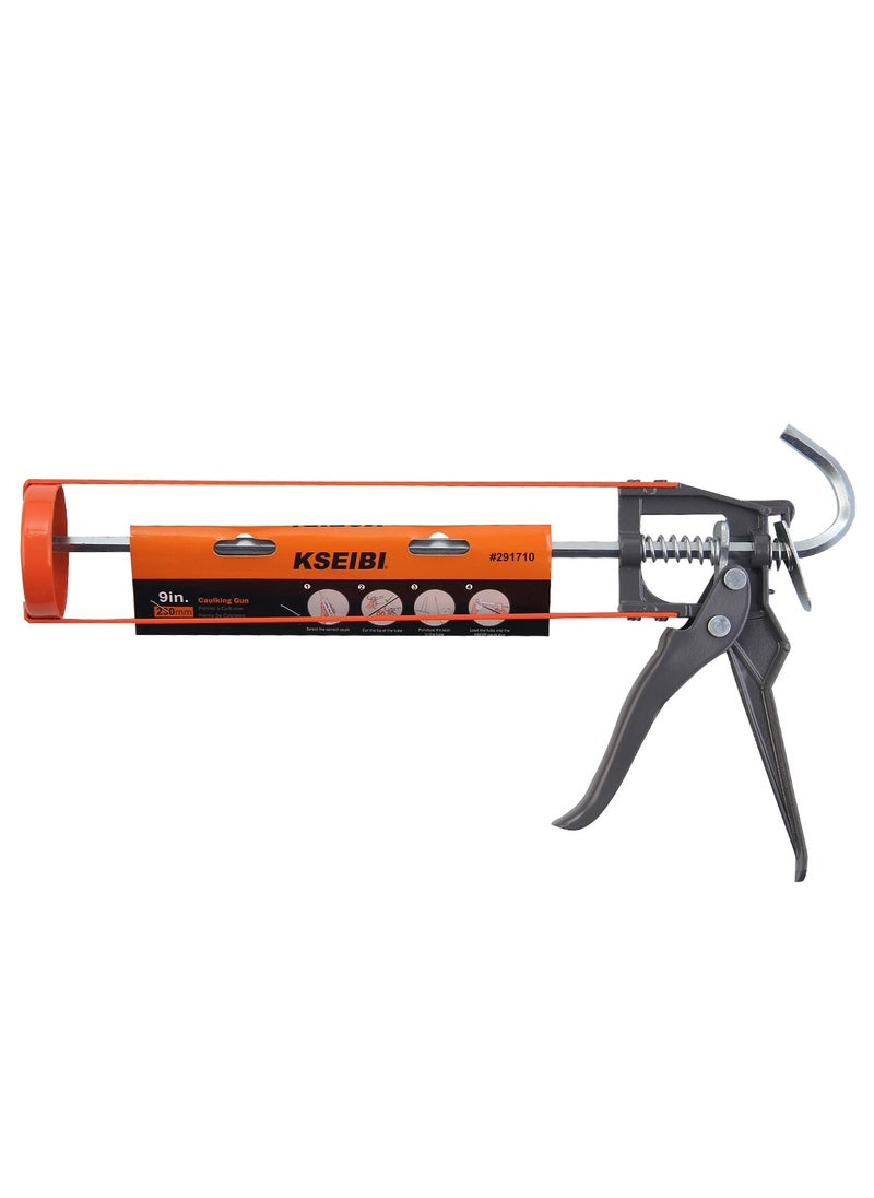 KSEIBI Caulking Gun/General Duty, 9" 220MM, Steel, Silicone Sealant Caulk Gun for Caulking/Filling/Sealing, Trigger Comfort Grip, Ideal for Contractors and DIY/Caulking Gun Dripless/Lightweight Body.  - Image 4