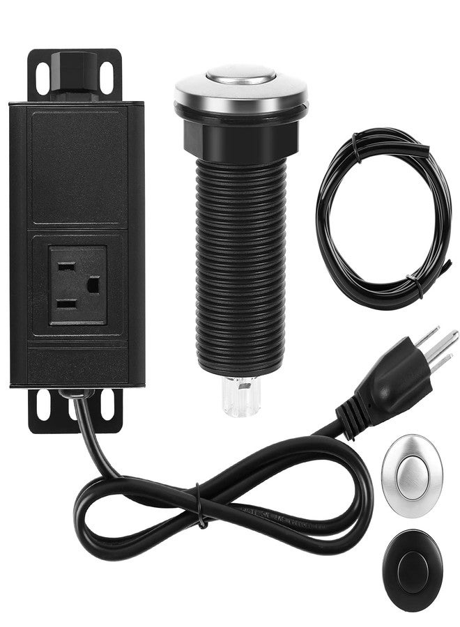 PAHTTO طقم مفتاح هواء للتخلص من النفايات، مفتاح هواء أعلى الحوض مُدرج في قائمة UL للتخلص من نفايات الطعام، زر هواء إضافي بطول 3.58 بوصة (فولاذ مقاوم للصدأ مصقول) - Image 1