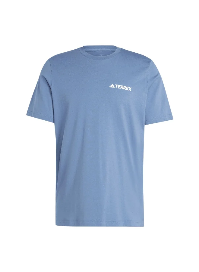 اديداس adidas Tx Mountain Tee Blue Hiking T-Shirts XS