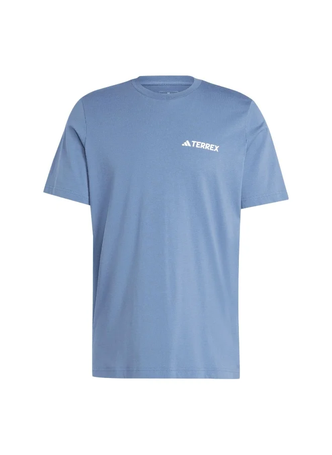 اديداس adidas Tx Mountain Tee Blue Hiking T-Shirts XS