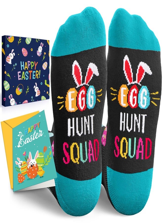 Happy Pop HAPPYPOP Easter Socks for Women - Bunny Rabbit Gifts for Men Teens Ladies with Greeting Card - Image 1