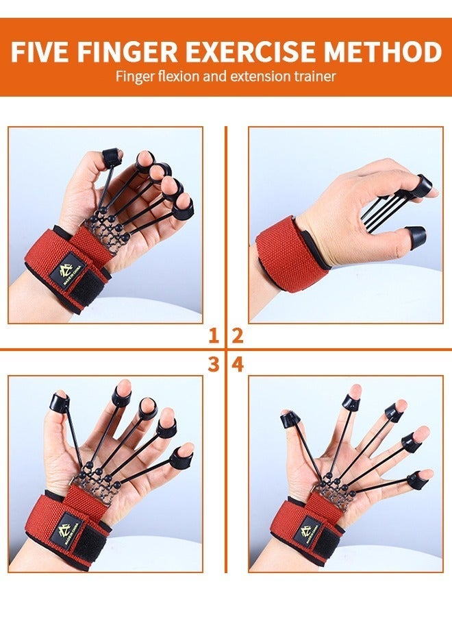 GROIC 60 LB Finger Exerciser Stretcher Resistance Band, Strength Trainer Reverse Grip Strengthener Climbing Exercise Equipment Extensor for Wrist Hand  - Image 3
