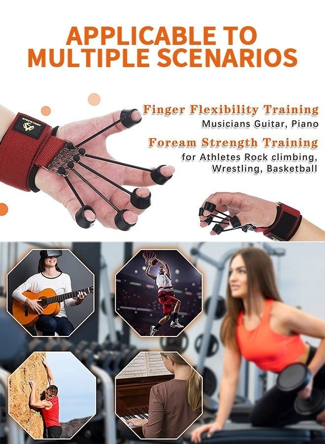 GROIC 60 LB Finger Exerciser Stretcher Resistance Band, Strength Trainer Reverse Grip Strengthener Climbing Exercise Equipment Extensor for Wrist Hand  - Image 2