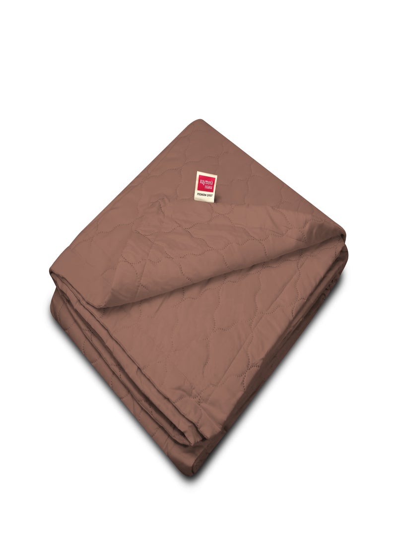 Raymond Raymond Home Microfiber Quilt All Season AC Soft Lightweight Blanket Double Bed Peach Finish  100 GSM - Brown & Grey (220 x 240 CM)  - Image 2
