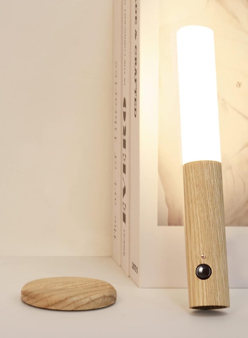 بيتشو ضوء ليلي بمستشعر الحركة، مصباح جداري لديكور المنزل، ضوء LED ذكي، مسافة استشعار 4 أمتار، ضوء محمول باليد لغرفة النوم، والسلالم، وغرفة الأطفال والمزيد (خشب الرماد الأبيض قطعتان) - Image 2