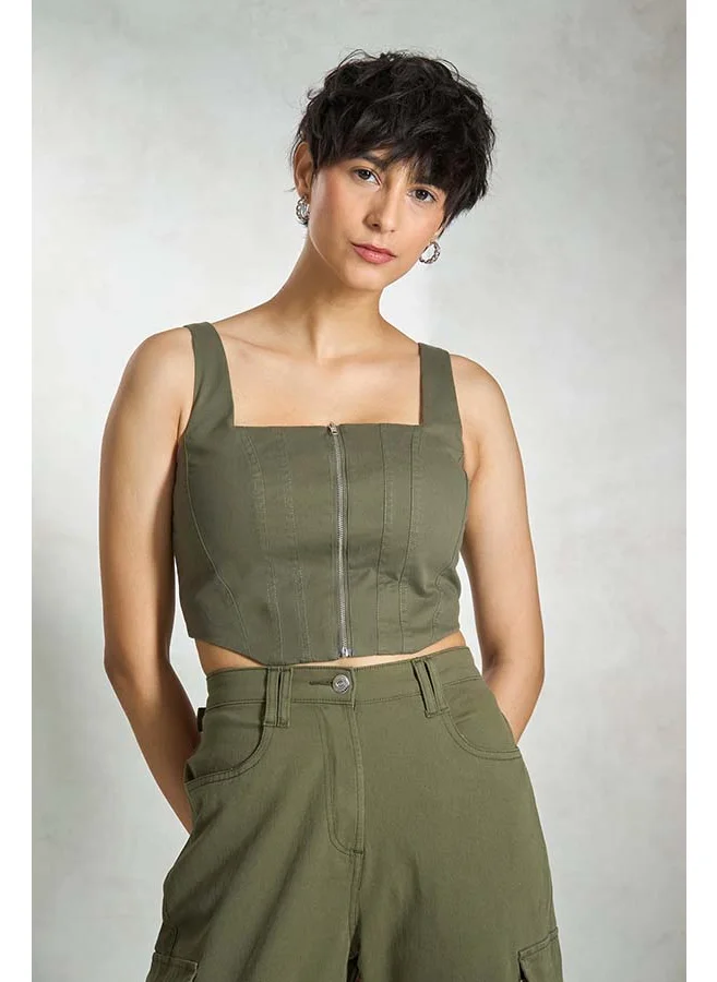 فيرجيو VIRGIO Cotton Stretch Plush Seamed Corset